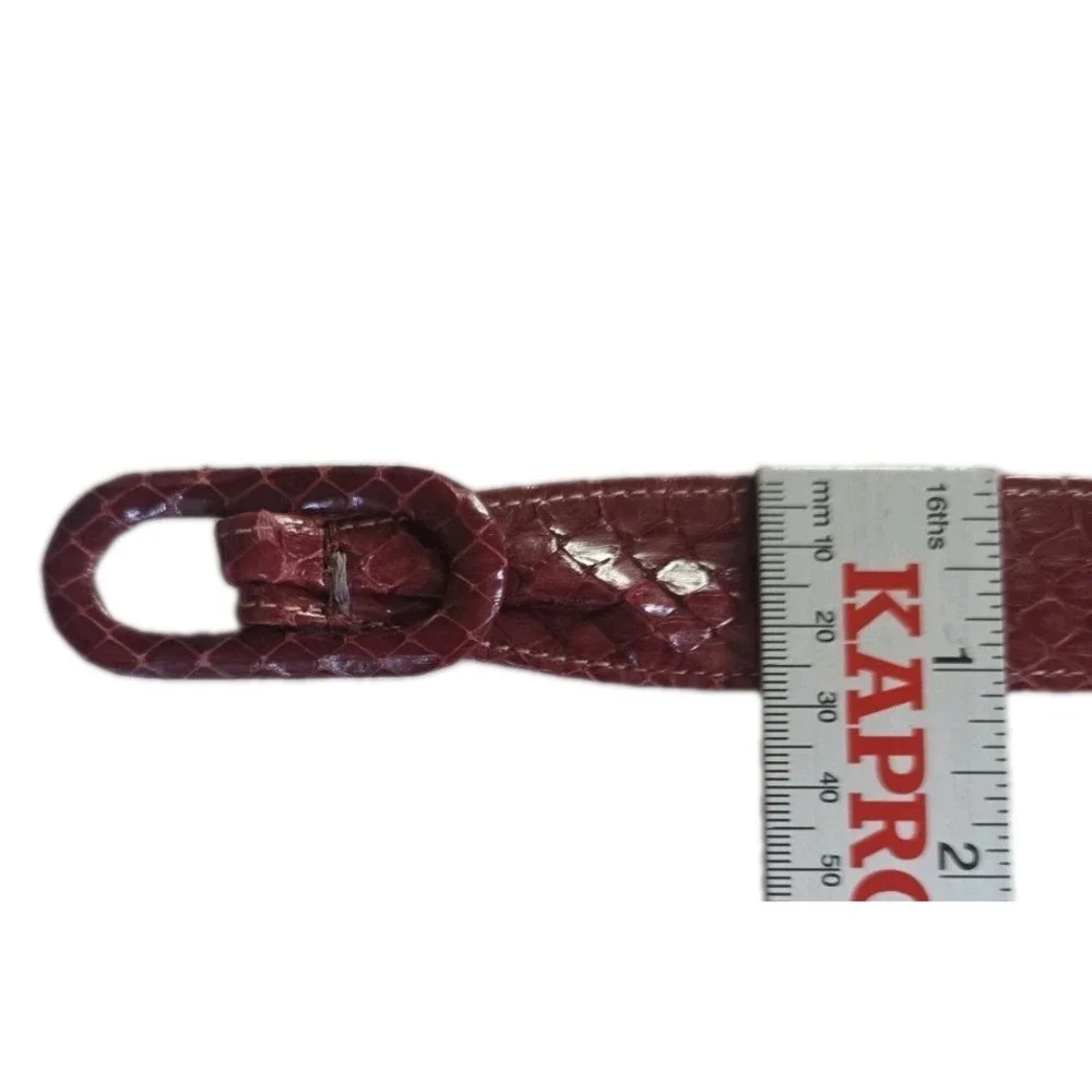 Vtg Morris Moskowitz Burgundy Size M Genuine Reptile Belt RARE